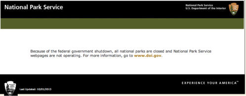 The National Parks are closed. 